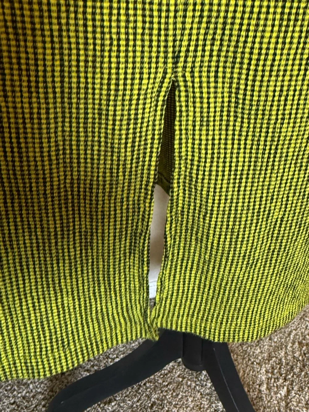 Zara Neon Gingham Checkered Y2K Slip Dress Yellow Black Medium